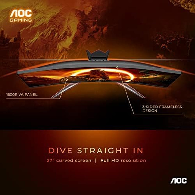 AOC C27G2Z 27” Curvo 240Hz – Monitor Gamer FHD Ultra-Rápido